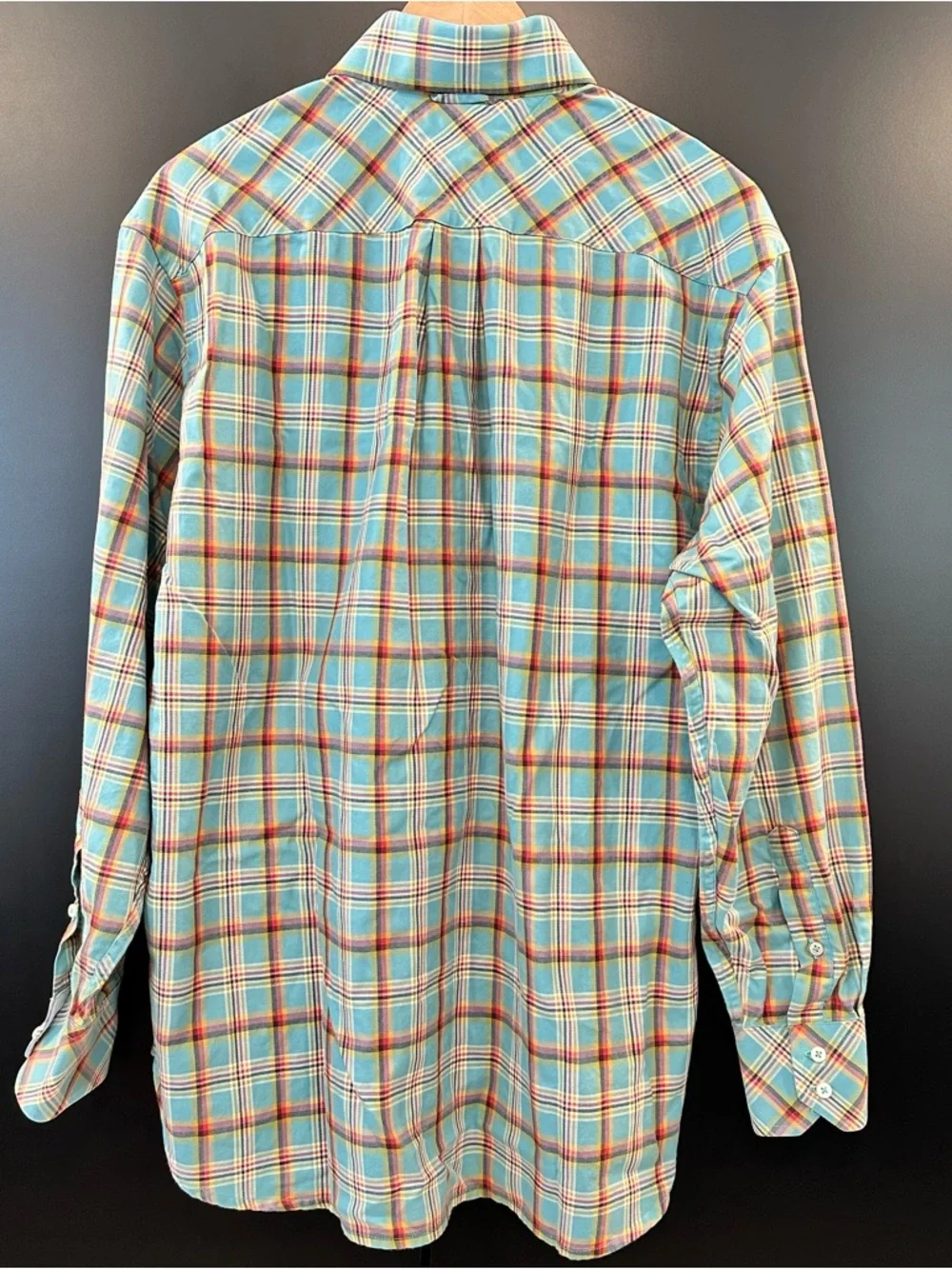 Tommy Hilfiger Teal Plaid Button-Down Shirt - Picture 4 of 7